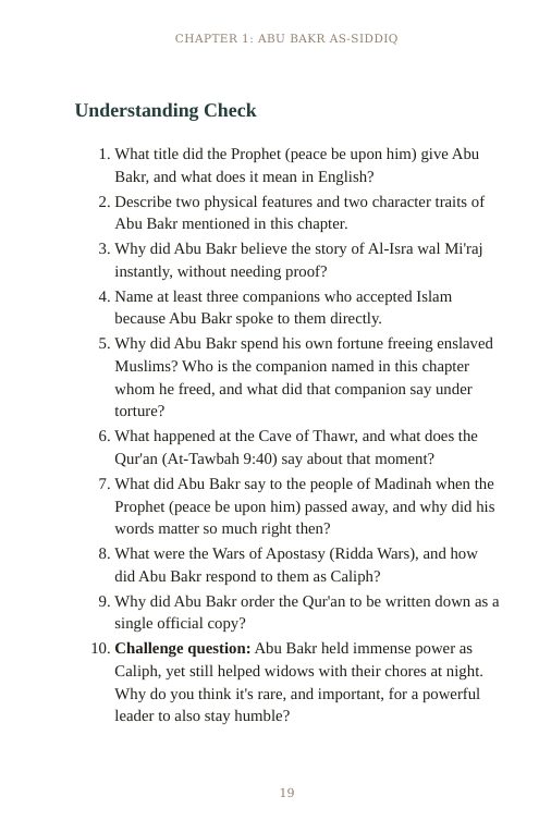 Understanding Check questions for Chapter 1